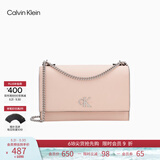 Calvin Klein女包优雅休闲通勤简约字母搭扣ck翻盖荔枝纹链条单肩包斜挎包礼物