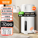 阿诗丹顿（USATON）竖立式电热水器落地式速热大容量坐地式大容量储水式家用浴室卫生间阳台热水器 60L 3000W (3-4人)一级能效+多种安装