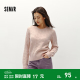 森马（Semir）森柔毛衫|毛衣女圆领纯色打底衫简约休闲冬季温柔系绞花百搭 红色调00366 L