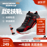 Skechers斯凯奇儿童秋冬休闲男女童二棉鞋轻质加绒保暖靴405222L/302583L 男童/黑色/红色/BKRD 34