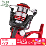 狼王纺车轮渔轮远投轮鱼轮鱼线轮海竿轮路亚轮金属浅线杯海杆轮微物轮 驭胜S2【红色】 2500系