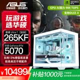 华硕全家桶RTX 5060 Ti/5060主机14600KF组装电脑主机迷你电竞游戏265KF全套台式机DIY整机白色海景房 265KF+华硕RTX 5070  配置九