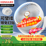 康佳（KONKA）空气循环扇家用风扇台式桌面电风扇厨房轻音换气扇宿舍摇头壁挂电扇交流定频小风扇KXHS-1511-P
