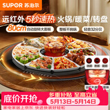 苏泊尔（SUPOR）多功能暖菜板 火锅+饭菜保温板 圆形加热菜板  80CM可旋转餐桌转盘  BZ80RH851J