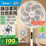美的（Midea） 电风扇 家用风扇7叶落地扇立式轻音节能大风量电扇台扇迷你扇台立两用转页扇空气循环扇安静低音 红外遥控丨9H定时 扇面扩大·SAH35BSJ1 家用落地扇