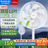 格力（GREE）电风扇家用客厅大风量落地扇低噪轻音扇节能台地两用电扇立式摇头办公宿舍风扇空气循环换气扇 【14吋】双层12叶机械款（FD-3588h7）