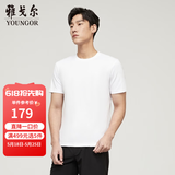 雅戈尔（YOUNGOR）短袖T恤男圆领水柔棉升级版丝柔棉透气舒适精致工艺T恤100%棉面料 VSPC533094BYA白色 M