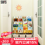 SOFS儿童书架绘本架简易落地宝宝小书柜铁艺幼儿置物架书本玩具收纳架 【推荐】XL码(5+1)层 3盒
