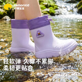 柠檬宝宝儿童雨鞋男女童雨靴防水防滑小孩上学水鞋束口户外轻便