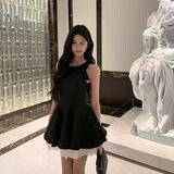 梵昇昱连衣裙女礼服裙千金风小黑裙洋装夏季生日小礼裙高级感无袖背心 千金连衣裙 M 【95-115斤】