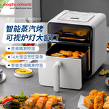 摩飞电器（Morphyrichards）【价保618】空气炸锅家用4L大容量透明可视炉灯智能蒸汽一体空气炸烤箱变频恒温炸鸡翅机 MR8101白