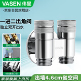 伟星一进二出龙头双出水角阀 黄铜带止回 洗衣机洗碗机马桶用85006