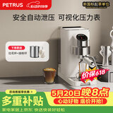 柏翠(petrus)【保价618】咖啡机小白觉醒意式家用小型半自动蒸汽打奶泡PE3663