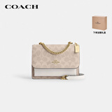 蔻驰（COACH）【品牌直供】女士小号手提单肩斜挎风琴包沙黄色拼白CW206礼物
