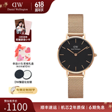 丹尼尔惠灵顿（DanielWellington）DW手表女 简约时尚欧美腕表石英女士手表 生日礼物送女友 28mm女表-黑盘玫瑰金钢带/DW217