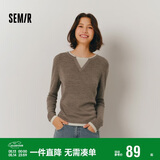 森马（Semir）森马毛衣女短款假两件含羊毛针织衫24冬新款保暖内搭109724107015