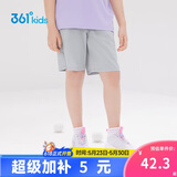 361°儿童短裤夏季男女童3-12岁透气运动裤梭织五分裤 灰 175