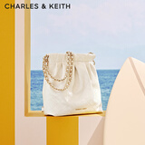 CHARLES&KEITH迷你菱格流浪包单肩斜挎双肩包包女包生日礼物送女友CK2-60782390 【S号】Cream奶白色 S