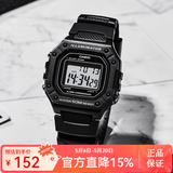 卡西欧手表 时尚简约复古小方块 潮流运动百搭电子表学生表考试表 W-218H-1A