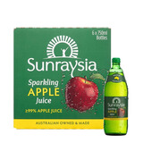 SUNRAYSIA NATURAL. NUTRITIOUS. DELICIOUS.光之果进口99.5%苹果汁含气果汁0色素0防腐剂750ml*1瓶 含气苹果汁750ml*1瓶