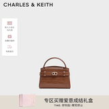 CHARLES&KEITH鳄鱼纹凯莉包手提斜挎婚包包女包生日520礼物CK2-50270880-1 Chocolate Croco巧克力鳄鱼纹色（新色） S