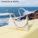 CHARLES&KEITH柔软拉链式褶皱单肩包腋下包包女包女士生日礼物CK2-40782472 Cream奶白色 S