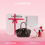 拉菲斯汀（La Festin）小懒包2026新款包包真皮单肩斜挎通勤女包手提包生日礼物送女生 栗子棕-小号【礼盒套装】