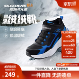 Skechers斯凯奇儿童秋冬休闲男女童二棉鞋轻质加绒保暖靴405222L/302583L 男童/黑色/宝蓝色/BKRY 35