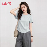 班尼路（Baleno）分割设计速干运动短袖T恤女夏季新款正肩显瘦吸湿排汗防晒上衣服