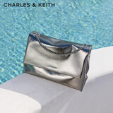 CHARLES&KEITH大容量链条邮差包单肩腋下包女包婚包生日礼物送女友CK2-20271514 Pewter锡灰色 大包