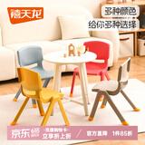 禧天龙家用加厚凳子椅子带靠背幼儿矮凳宝宝椅小板凳换鞋凳创意凳子 桃红色1只装【带防滑脚套】