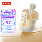 海威特（HAVIT）真无线半入耳式蓝牙耳机音乐游戏运动耳机通话降噪低延迟长续航通用苹果小米华为手机 流金白