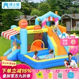 博士豚 充气城堡室外大型户外儿童玩具跳床滑梯攀岩家用小型游乐场 72010-小商店城堡( 双气垫款 )