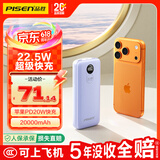 品胜【3C认证可上飞机】22.5W超级快充20000mAh大容量充电宝便携移动电源适用苹果17promax小米华为紫
