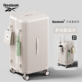 锐步（Reebok）行李箱PC拉杆箱多功能杯架登机旅行密码箱子燕麦白20英寸