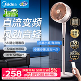 美的（Midea）【变频轻音】空气循环扇家用语音遥控电风扇 一级能效轻音落地扇 卧室桌面大风力小风扇 GDJ24SHG