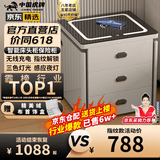 虎牌保险柜家用智能床头保险柜隐形式无线充电小型木质抽屉全钢防盗一体隐藏式保险箱密码指纹解锁 【轻奢款】浅灰（无线充电+三色灯+感应灯） 指纹解锁（指纹/密码/钥匙）