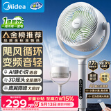 美的（Midea）【3D摇头】直流变频轻音落地空气循环扇家用卧室净化换气扇语音遥控电风扇大风力一级能效GDJ24WYJ
