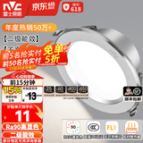 雷士（NVC）LED筒灯开孔75mm嵌入式筒射灯客厅天花灯走廊过道灯背景牛眼灯 铝材Ra90-砂银6W暖白-孔75-85mm
