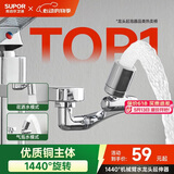 苏泊尔（SUPOR）龙头起泡器1440°万向延伸器防溅水全铜万能接头加长厨房面盆S