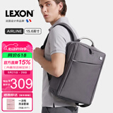 乐上（LEXON）双肩包商务笔记本电脑包14/15.6/16英寸旅行背包时尚男士书包灰色