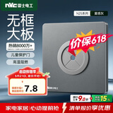 NVC雷士电工 开关插座 空白面板带出线孔 86型暗装墙壁面板 雾感灰