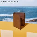CHARLES&KEITH质感纯色包包女包多卡位短款钱包女士生日礼物送女友CK6-10680907 Chocolate巧克力色 XXS