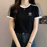 阿迪达斯（adidas）短袖男装女装 26夏季新款户外运动上衣纯棉透气圆领时尚休闲T恤男 三叶草/黑色/纯棉/男女同款 3XL 【建议体重200斤-220斤】