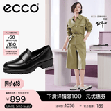 爱步（ECCO）【明星同款】乐福鞋女 百搭厚底粗跟英伦风单鞋女 摩登490013 HL 黑色49001301001 建议选小一码 38 （偏大，建议选小一码）