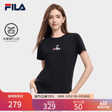 斐乐（FILA） 女装官方女士短袖T恤夏季休闲运动内搭t恤百搭短T上衣 正黑色-F11W329117F L （170/88A/L）