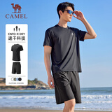 骆驼（CAMEL）短袖短裤运动套装男士夏季新款超薄速干t恤休闲跑步篮球衣运动服