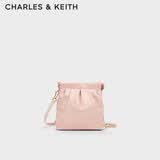 CHARLES&KEITH迷你菱格流浪包单肩斜挎双肩包包女包生日礼物送女友CK2-60782390 【S号】粉红色Pink S