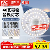 雷士（NVC）LED灯盘吸顶灯替换灯芯光源灯珠灯泡圆形灯板40W三色3000K-6500K