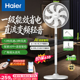 海尔（Haier）一级能效电风扇家用落地扇大风量直流轻音语音app智控京东自营风扇伸缩摇头宿舍电扇HFS-Y3012AU9